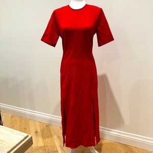ZARA Red Midi Dress Size Small (Size 4)